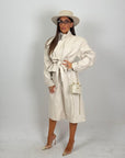 Cordset SARIKA - Completo giacca con cintura e pantalone in ecopelle