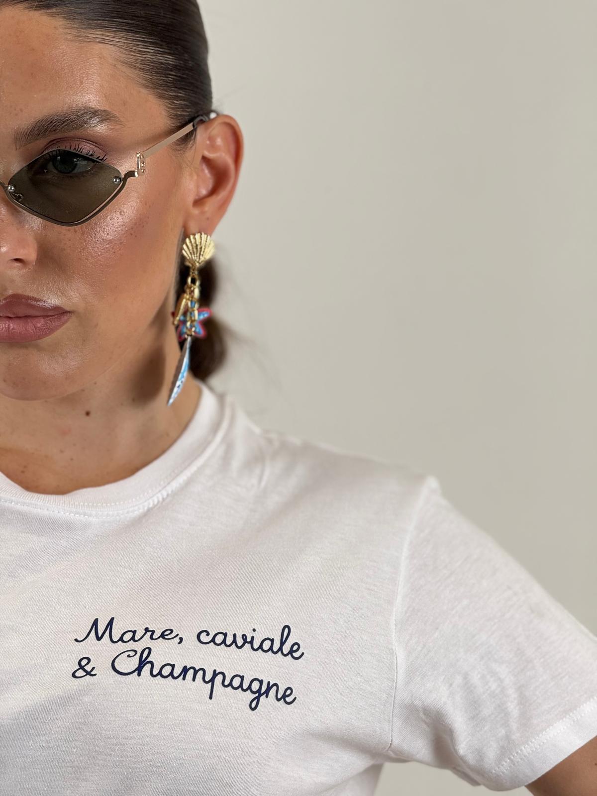 T-shirt in cotone MARE, CAVIALE E CHAMPAGNE