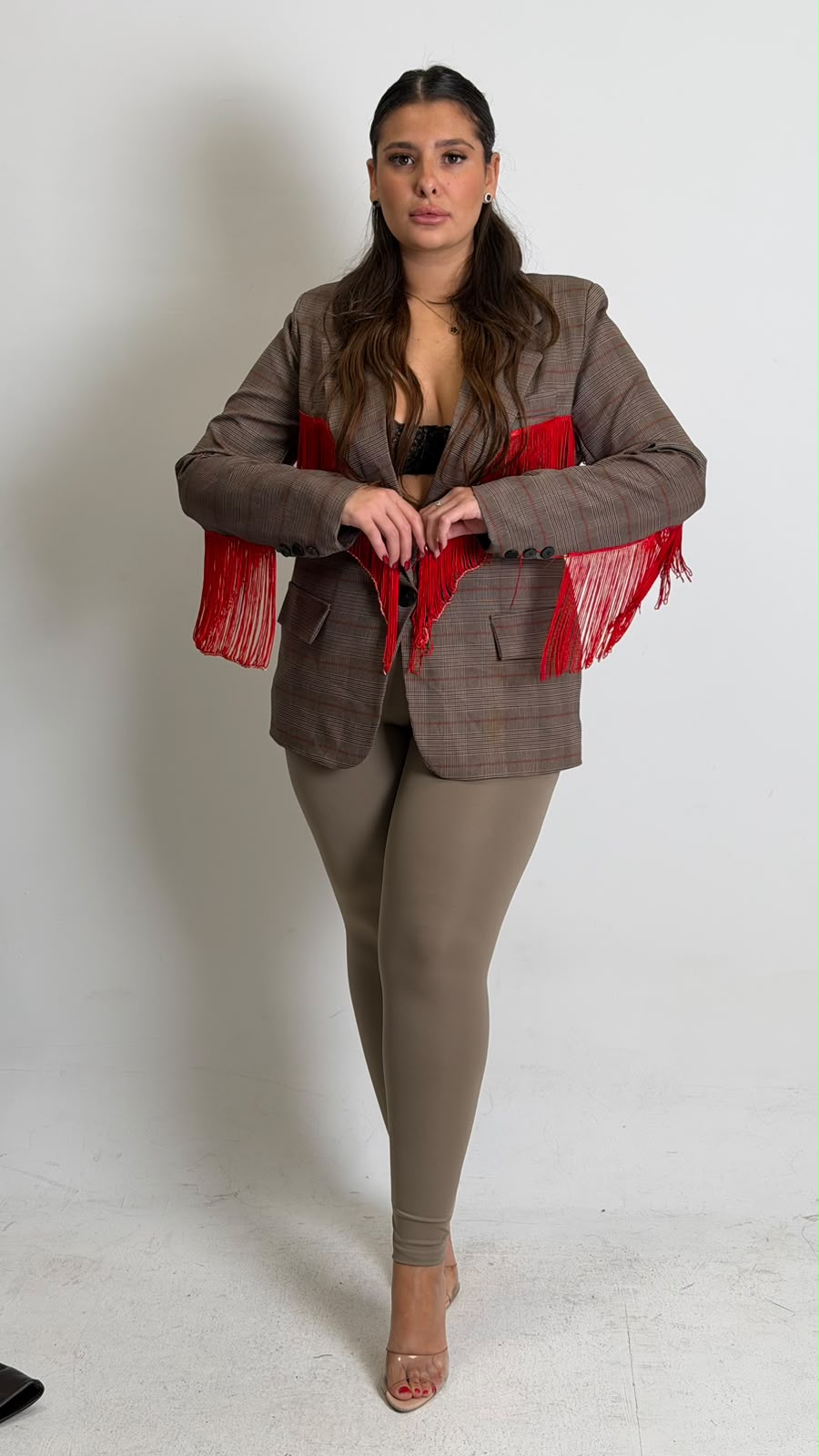 CURVY Giacca FLORA con frange