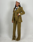 Tailleur RIK - Completo sartoriale tre pezzi - Giacca 4 bottoni dorati gilet e pantalone