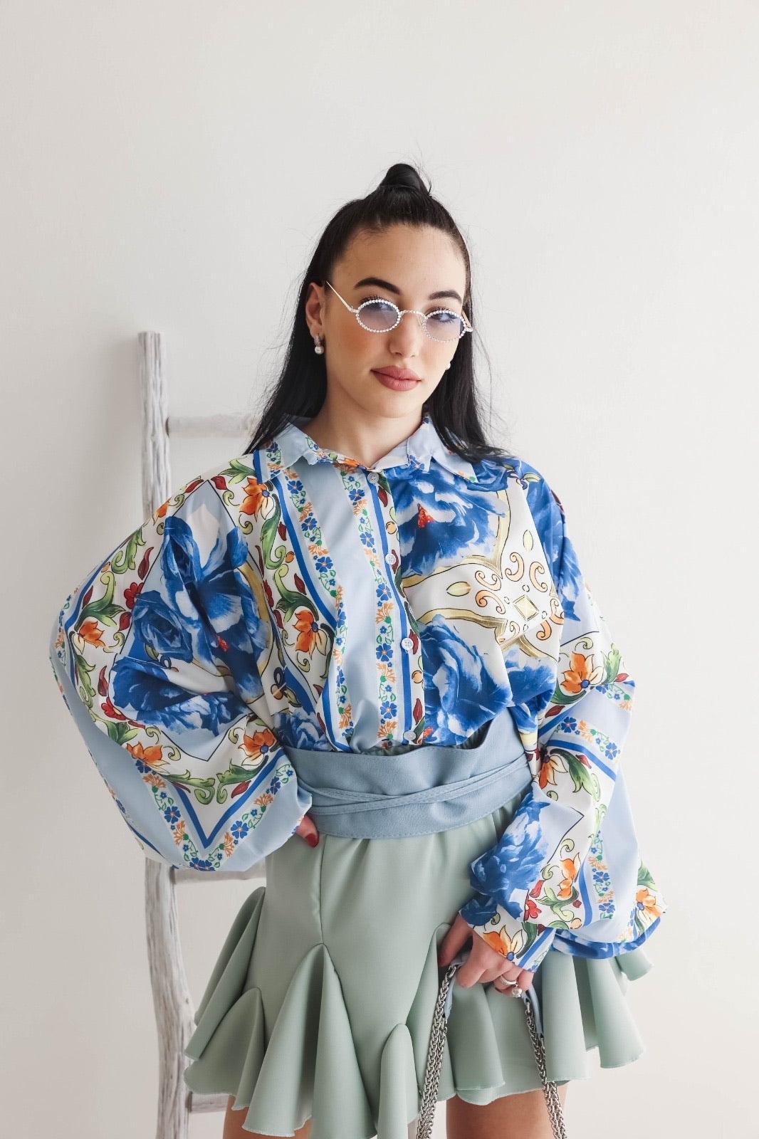 Cintura in pelle dorata lucida - Jiumir