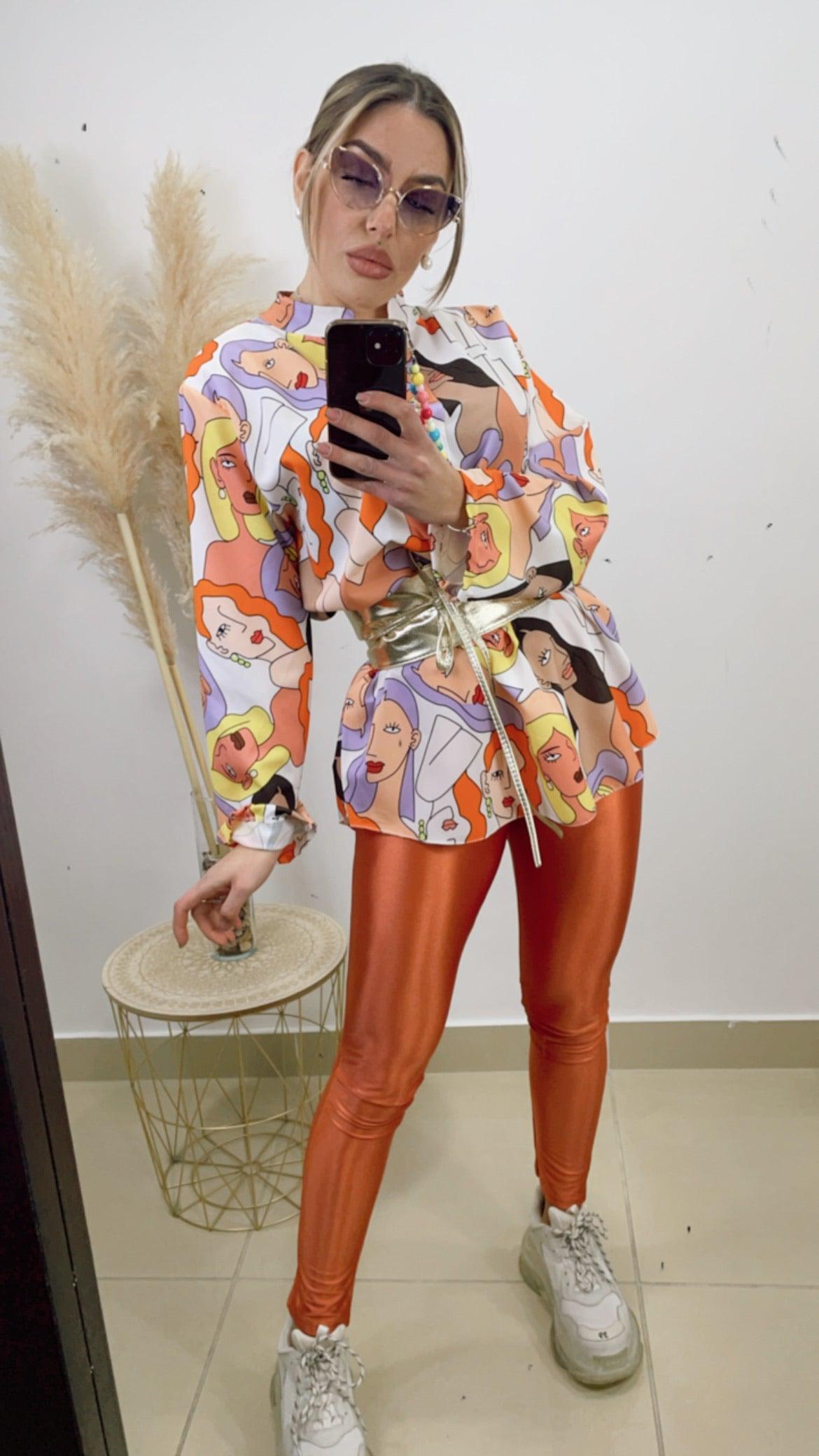 Cintura in pelle dorata lucida - Jiumir