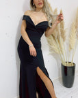 Abito a sirena taglia unica con cerniera su retro e maxi spacco laterale - Jiumir