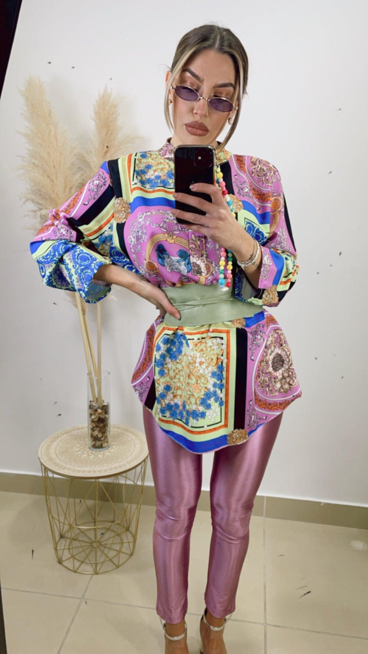 Cintura in pelle dorata lucida - Jiumir