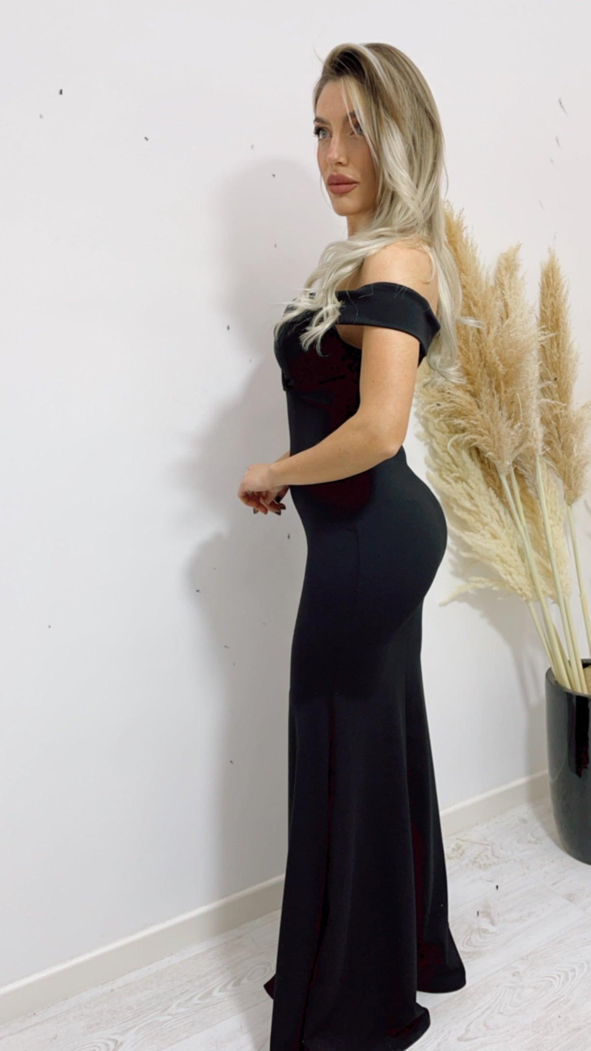 Abito a sirena taglia unica con cerniera su retro e maxi spacco laterale - Jiumir